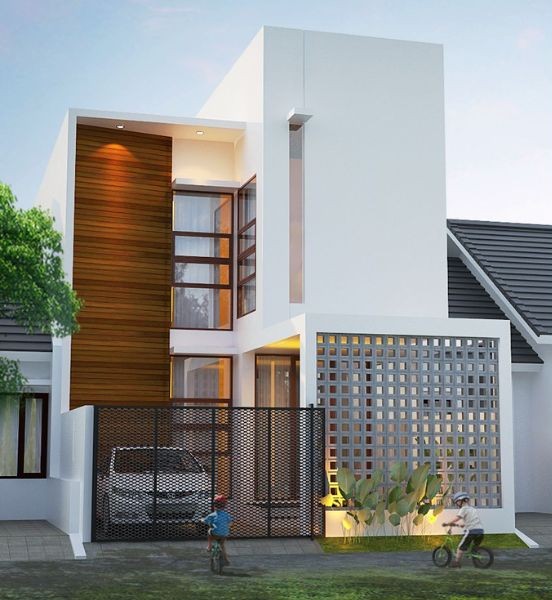 Rumah Dua Lantai dengan Atap Datar